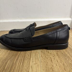 Sam Edelman Birch Loafers Sz 10 Black Leather Slip On Penny Preppy Academia